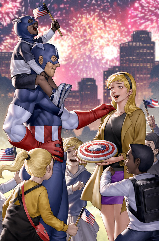 Captain America with Children