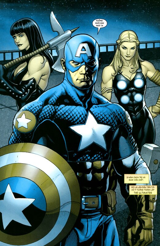 Captain America with female allies
