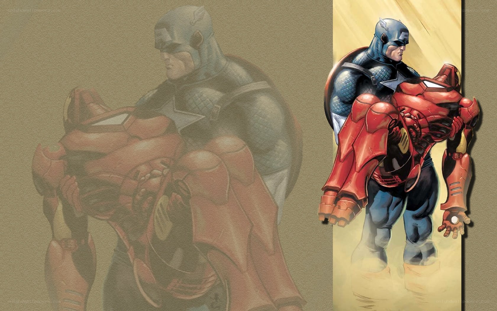 Captain America with Iron Man armor