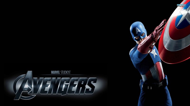 Captain America with Shield — Black, Dramatic