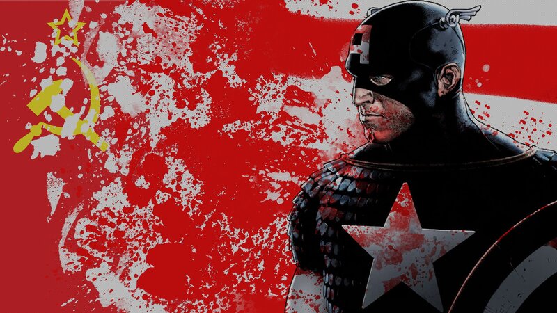 Captain America with Soviet symbol