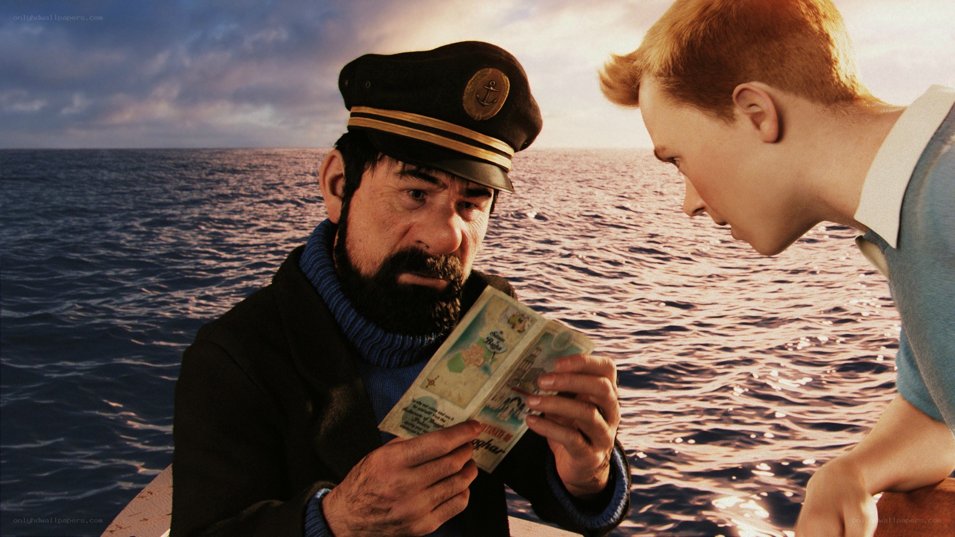 Captain and boy on a boat