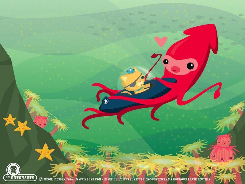 Captain Barnacles and a squid