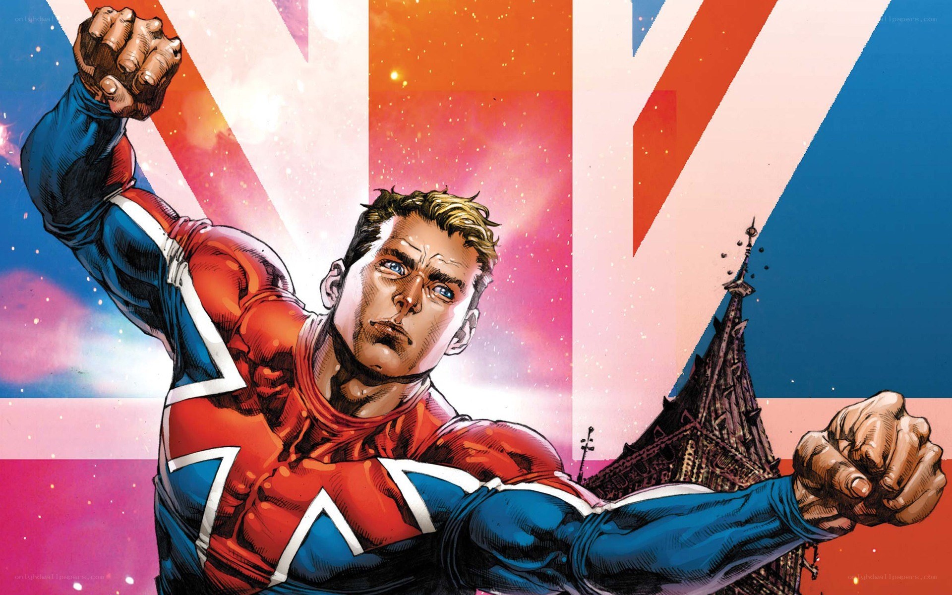 Captain Britain in action