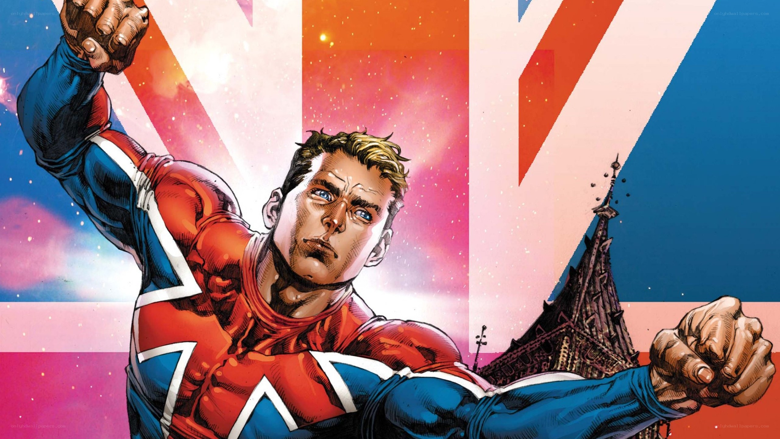 Captain Britain in action