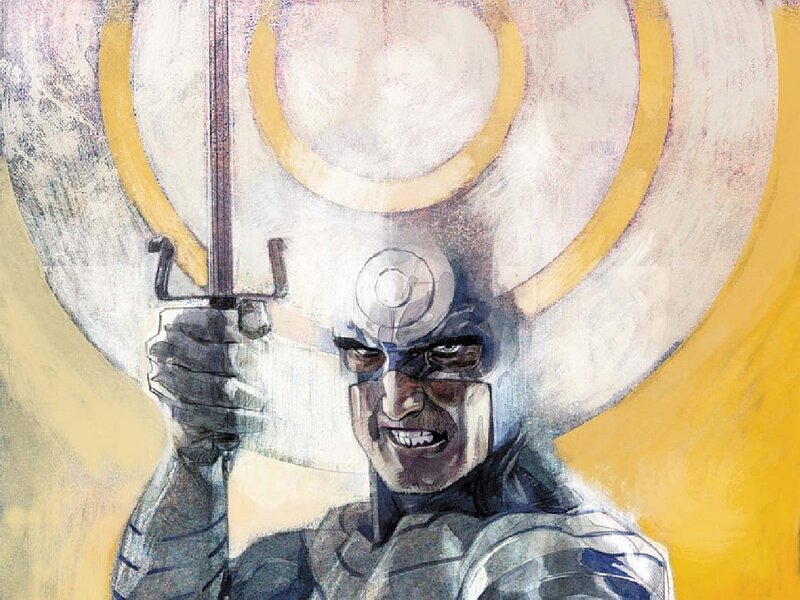 Captain Britain in armor