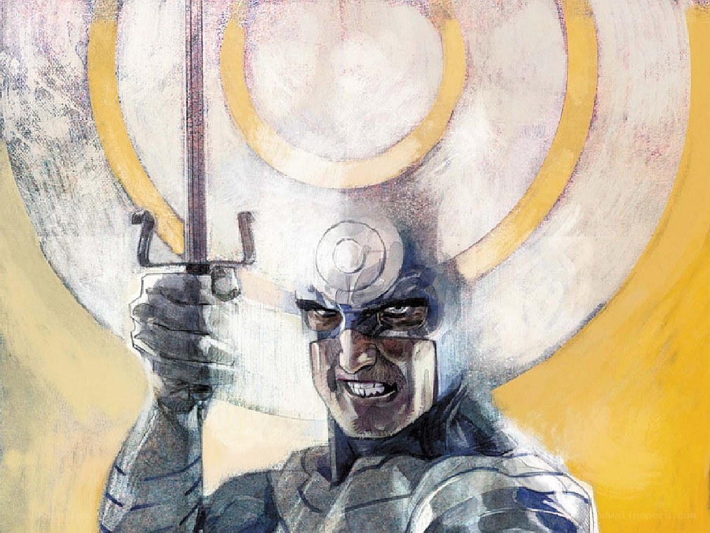 Captain Britain in armor