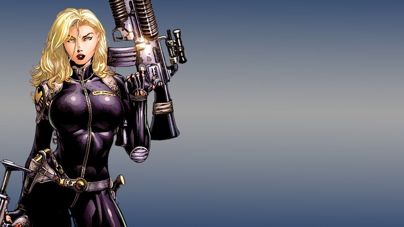 Captain Danvers with assault rifle