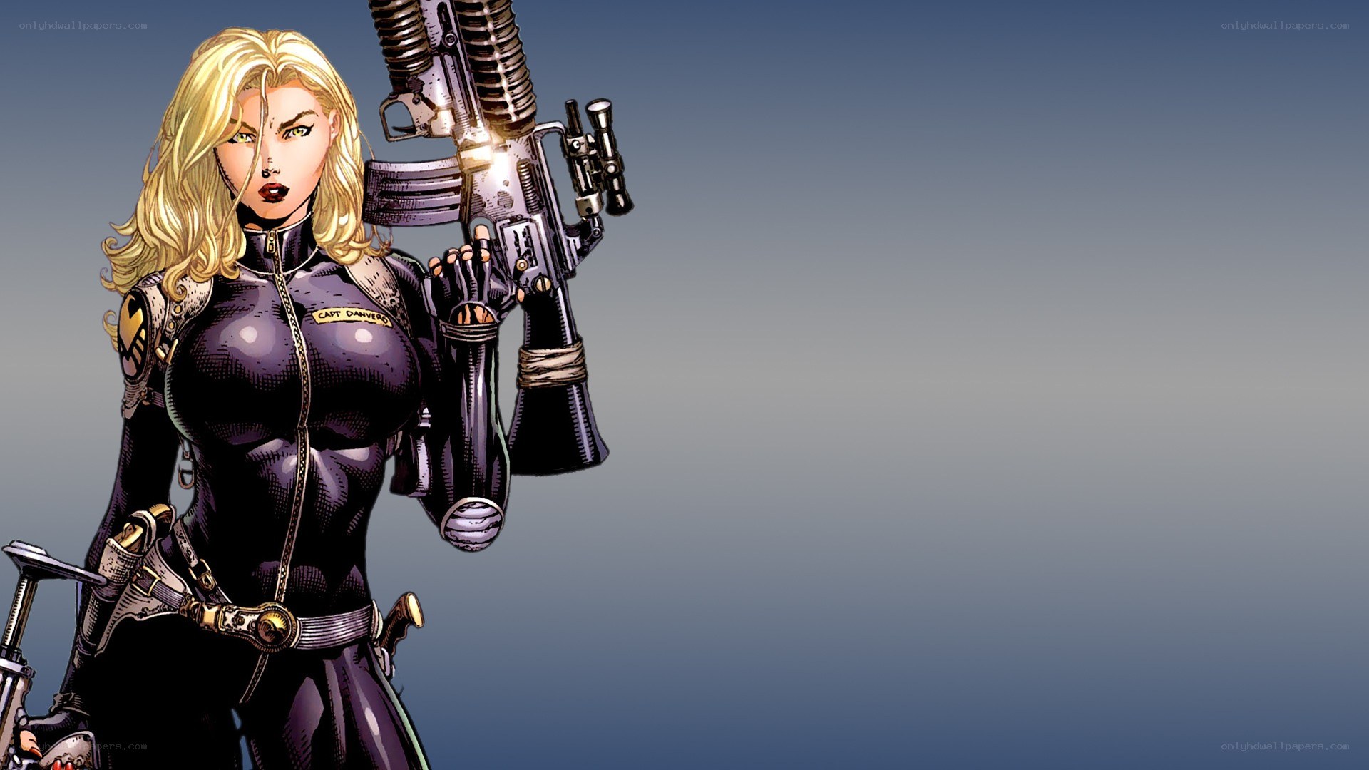 Captain Danvers with assault rifle