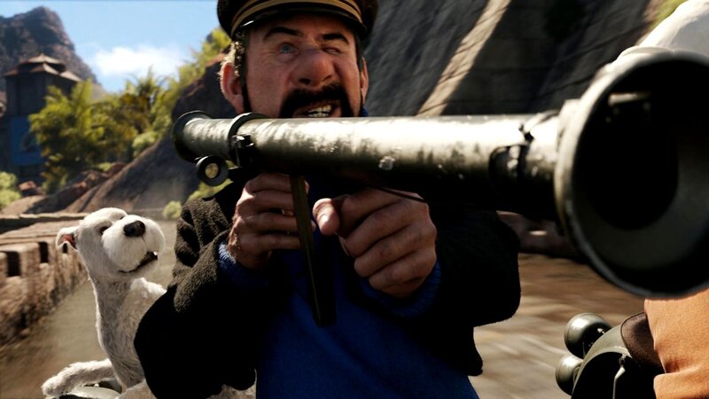 Captain Haddock aims a weapon