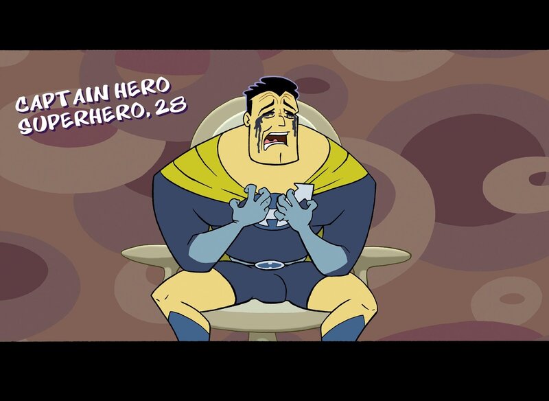 Captain Hero crying