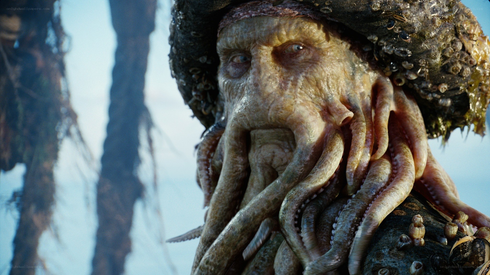 Captain Jack Sparrow as a sea monster