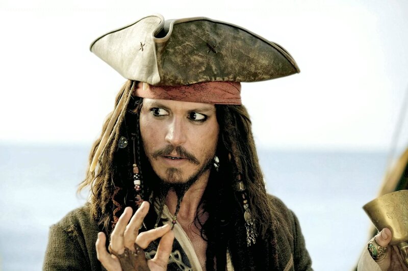 Captain Jack Sparrow in Pirates of the Caribbean