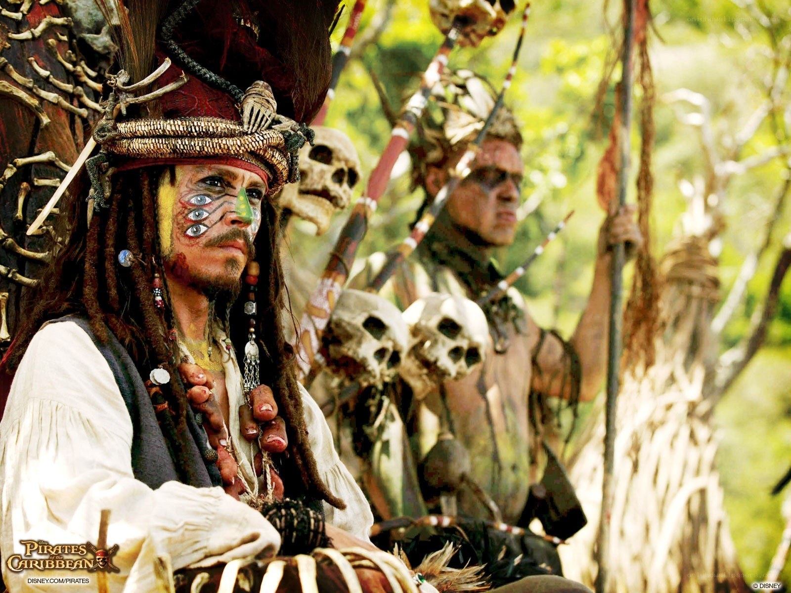 Captain Jack Sparrow in tribal attire