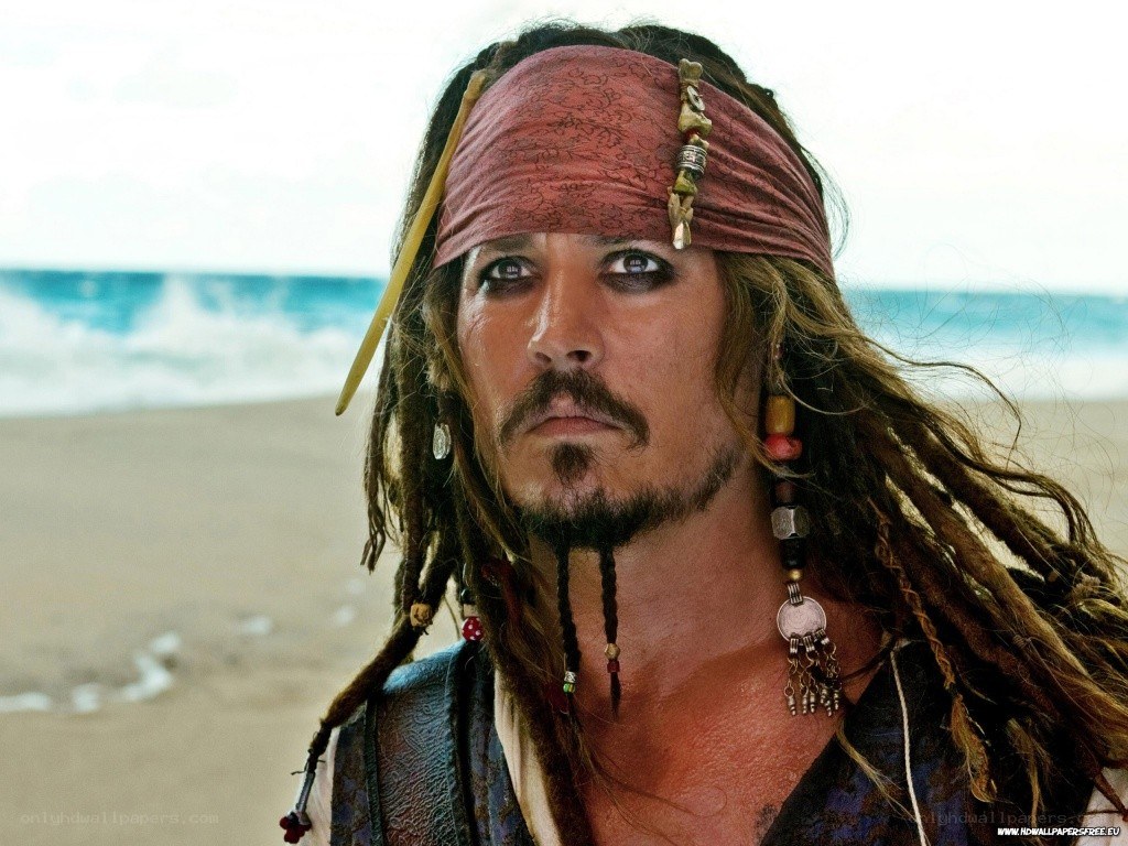 Captain Jack Sparrow on a beach