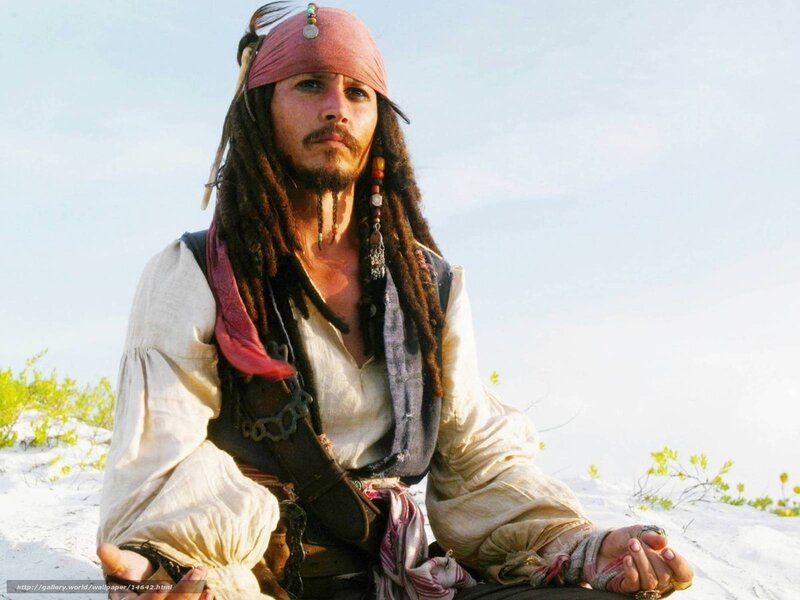 Captain Jack Sparrow on a beach