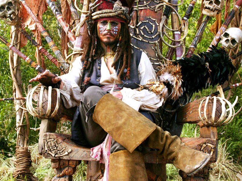 Captain Jack Sparrow on throne