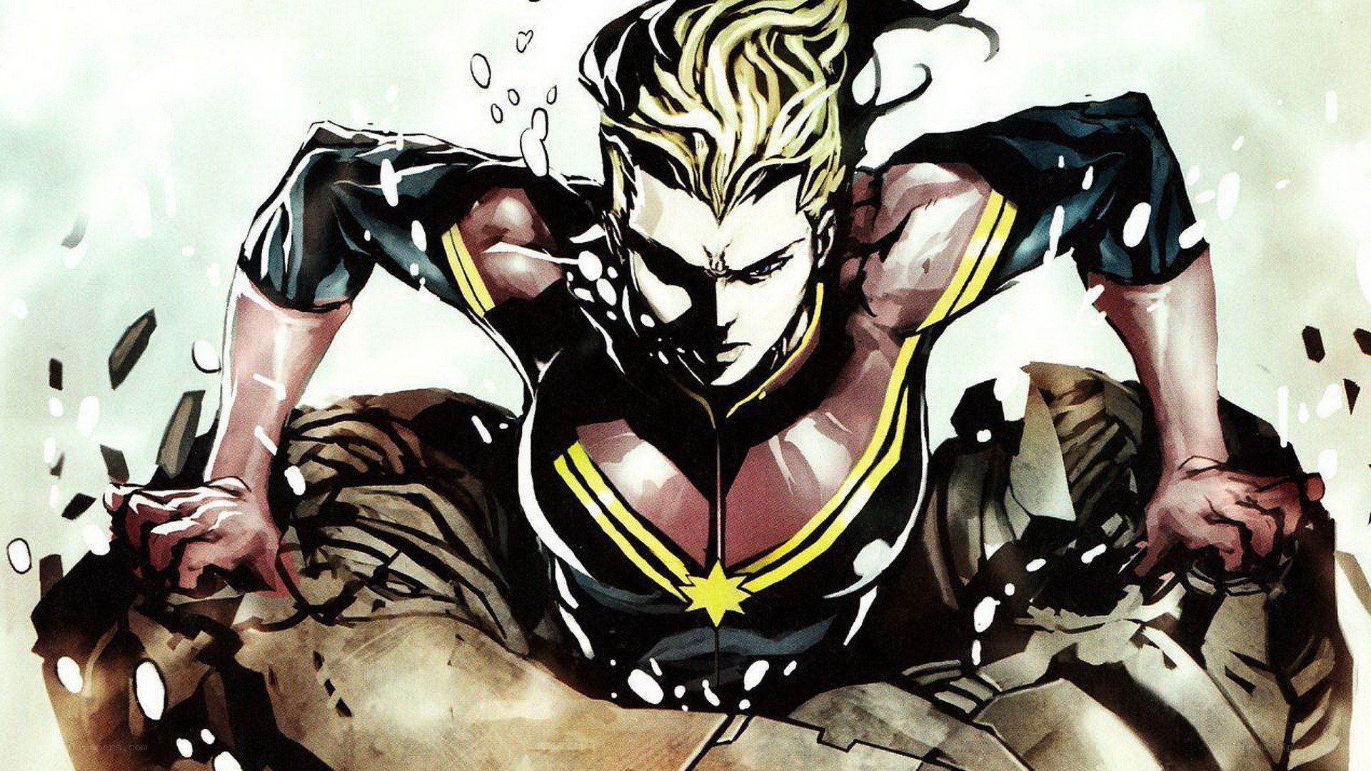 Captain Marvel breaking through