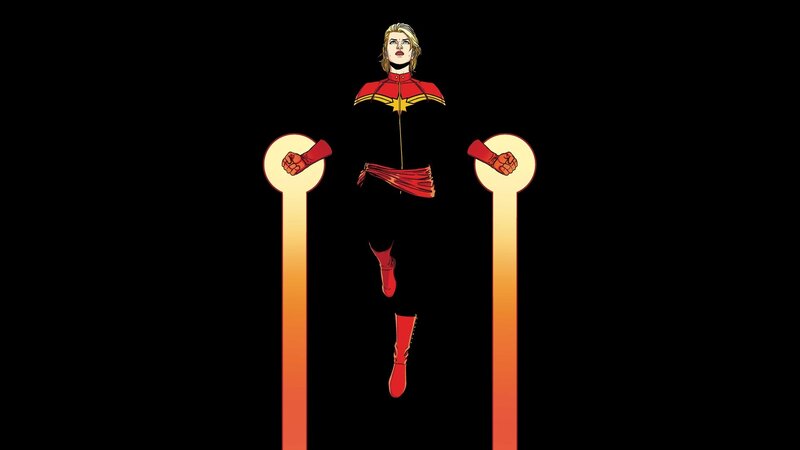 Captain Marvel Character — Black, Dramatic, Comic