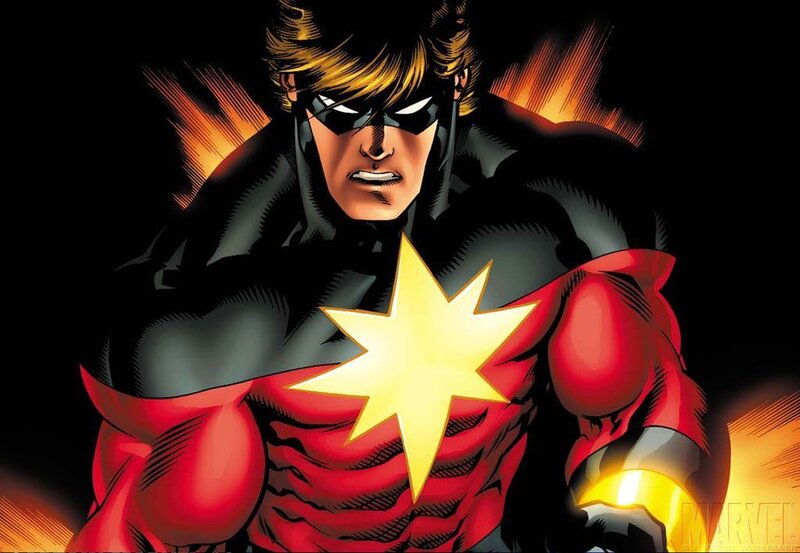 Captain Marvel Character — Red, Dramatic, Comic, Star Emblem, Mask