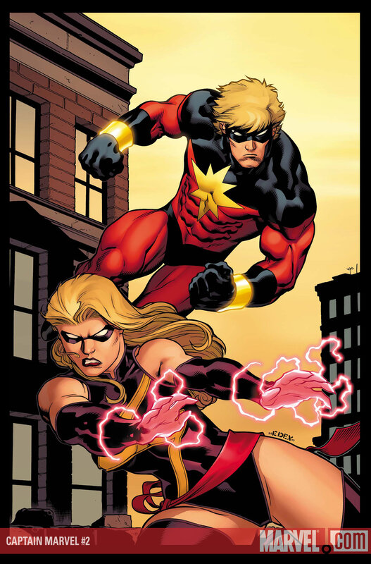Captain Marvel Characters — Red, Dramatic