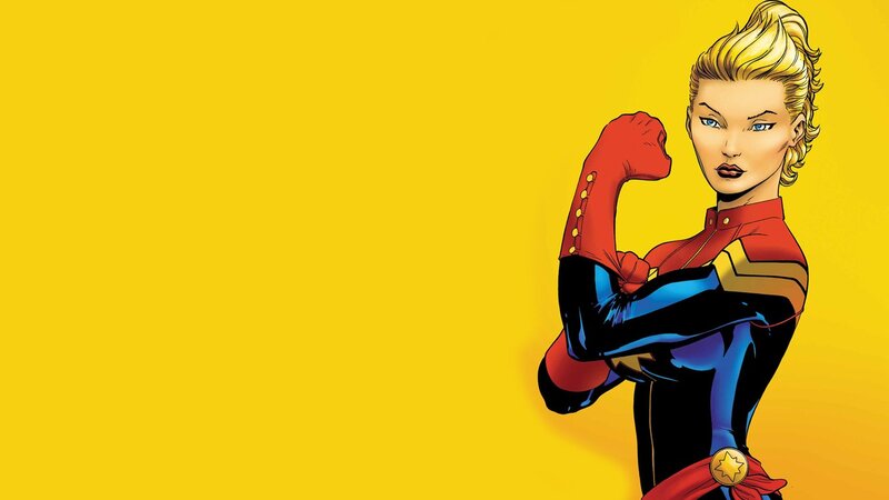 Captain Marvel Flexing — Yellow