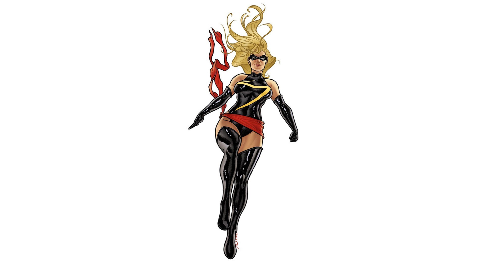 Captain Marvel in flight