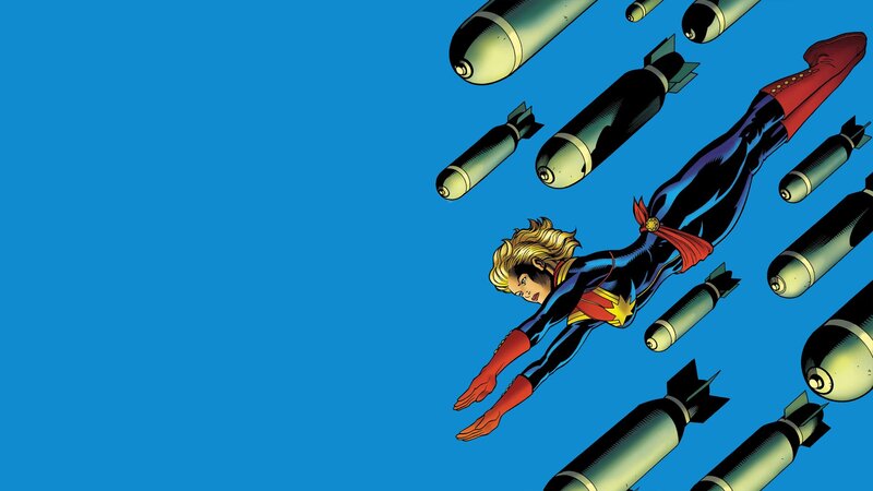 Captain Marvel in flight