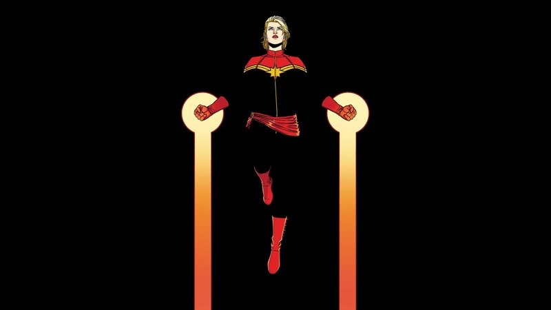 Captain Marvel in flight