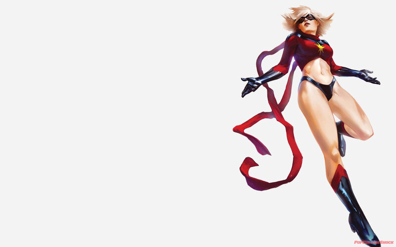Captain Marvel in flight