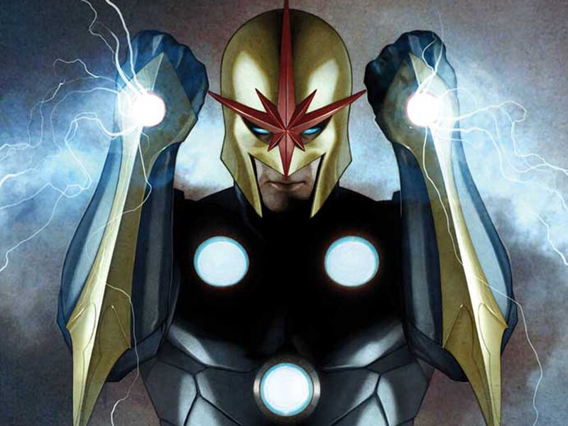 Captain Marvel in golden armor