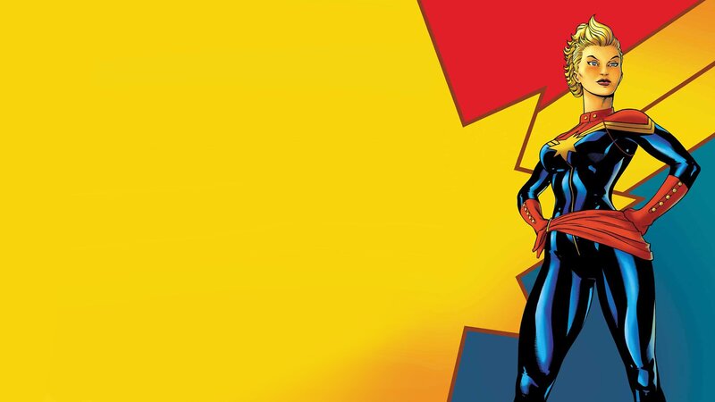 Captain Marvel stands confidently