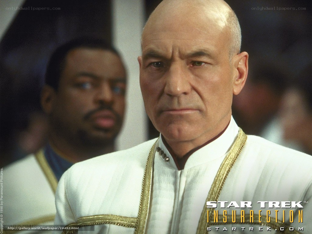 Captain Picard in white uniform