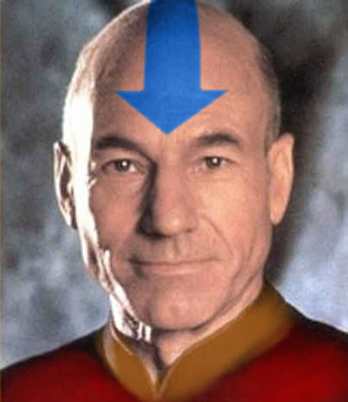 Captain Picard with arrow