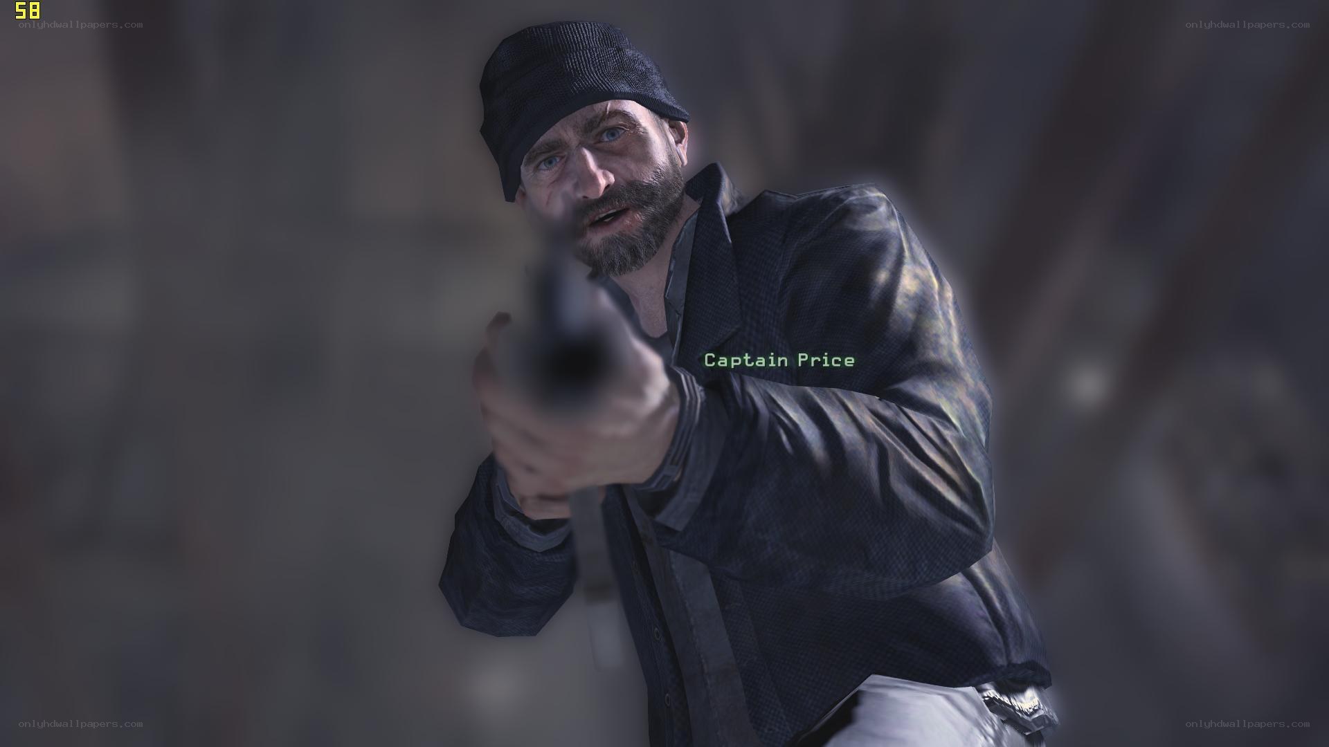 Captain Price aiming a gun
