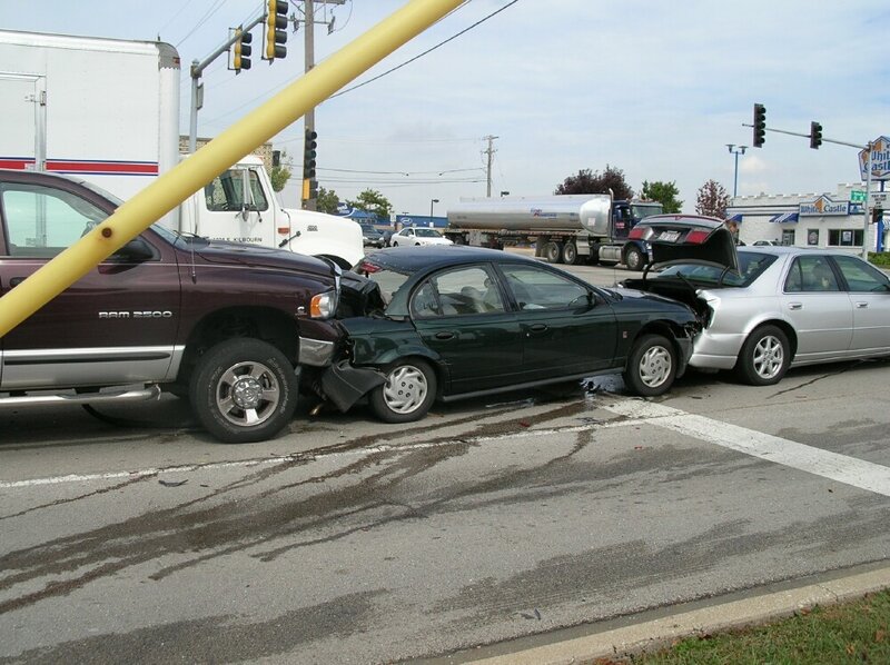 Car accident at intersection