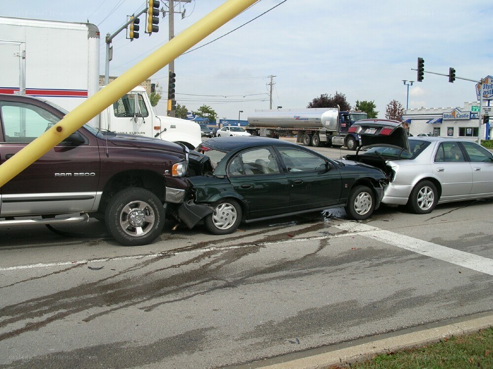 Car accident at intersection