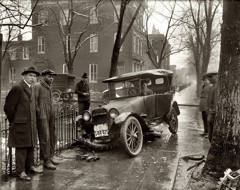 Car accident on city street