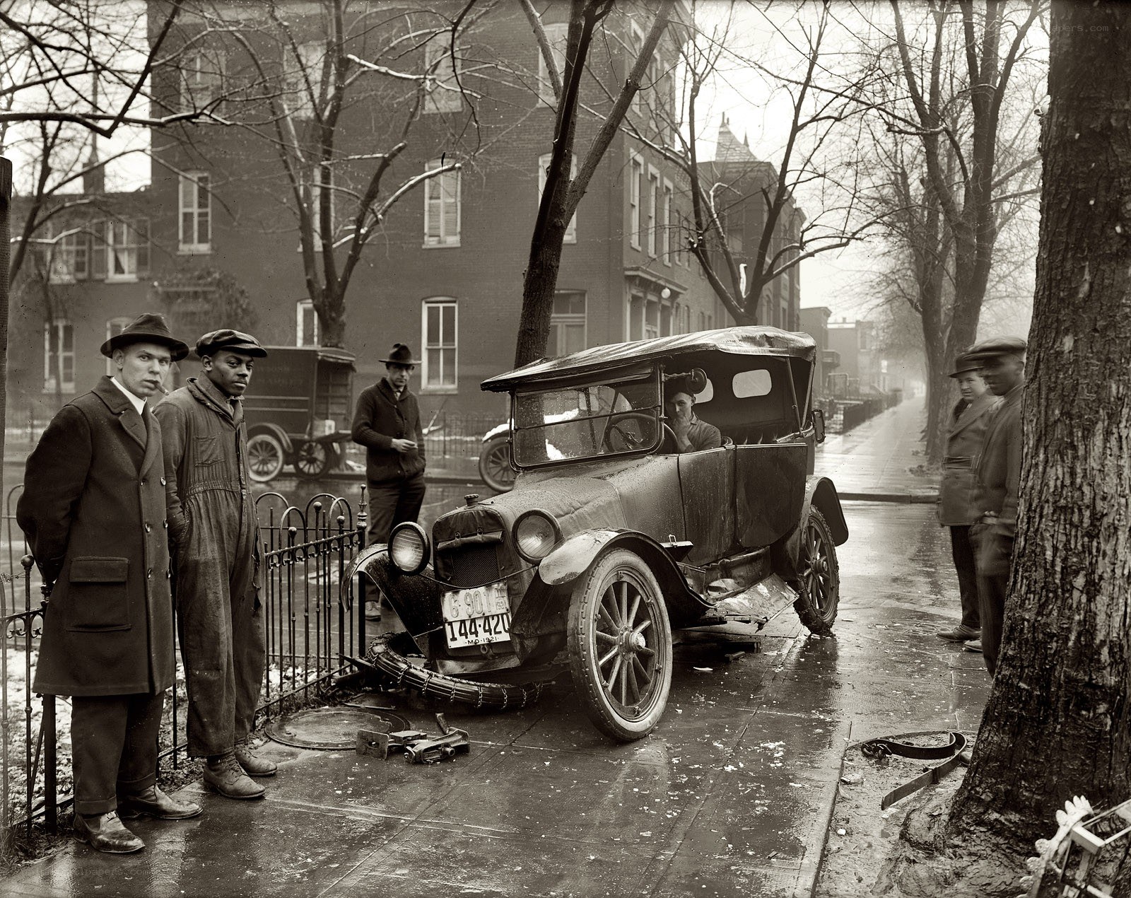 Car accident on city street