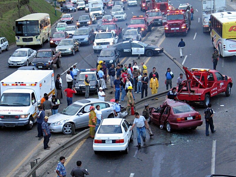 Car Accident on Highway — Gray