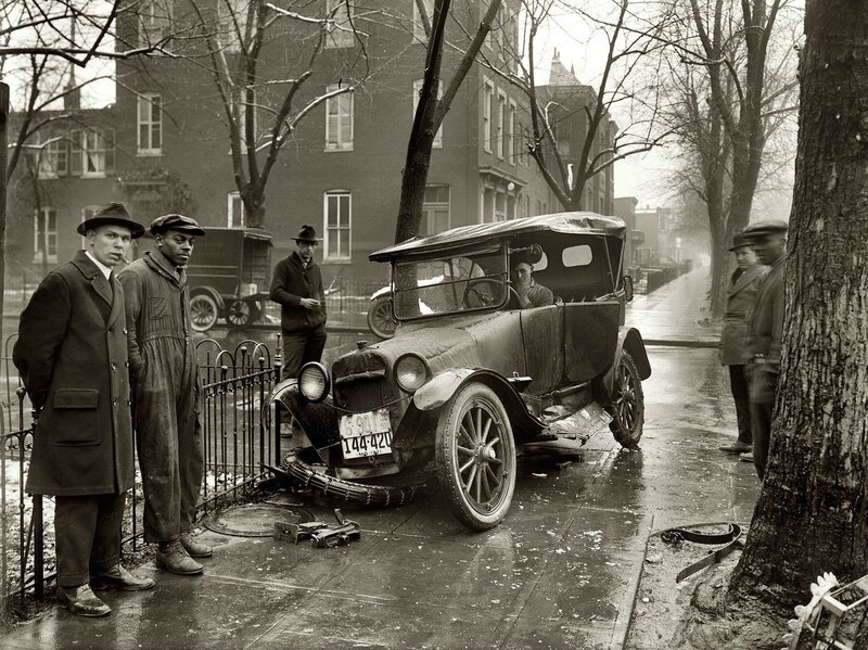 Car Accident on Street — Black