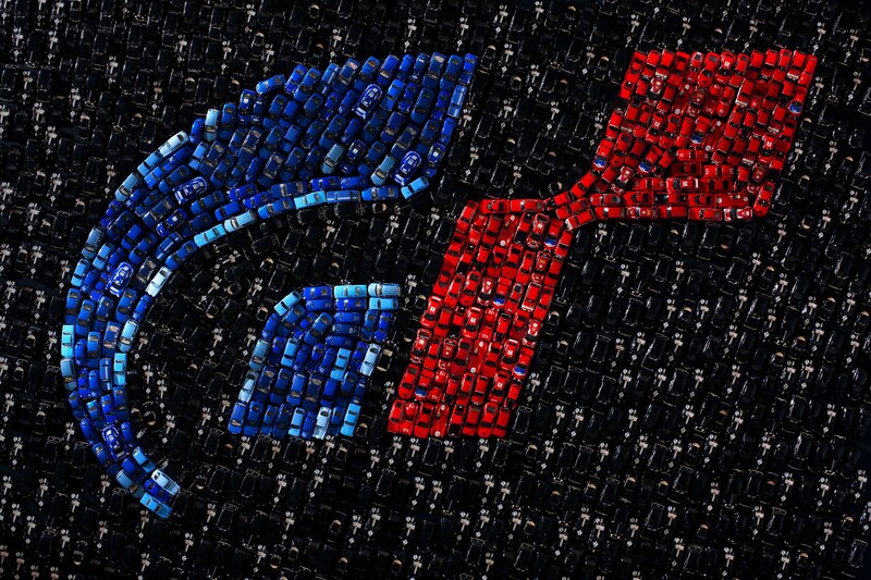 Car art mosaic of logo