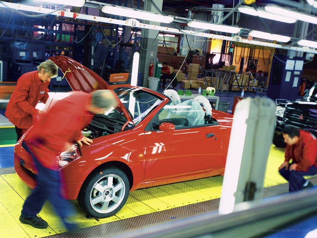 Car assembly line workers
