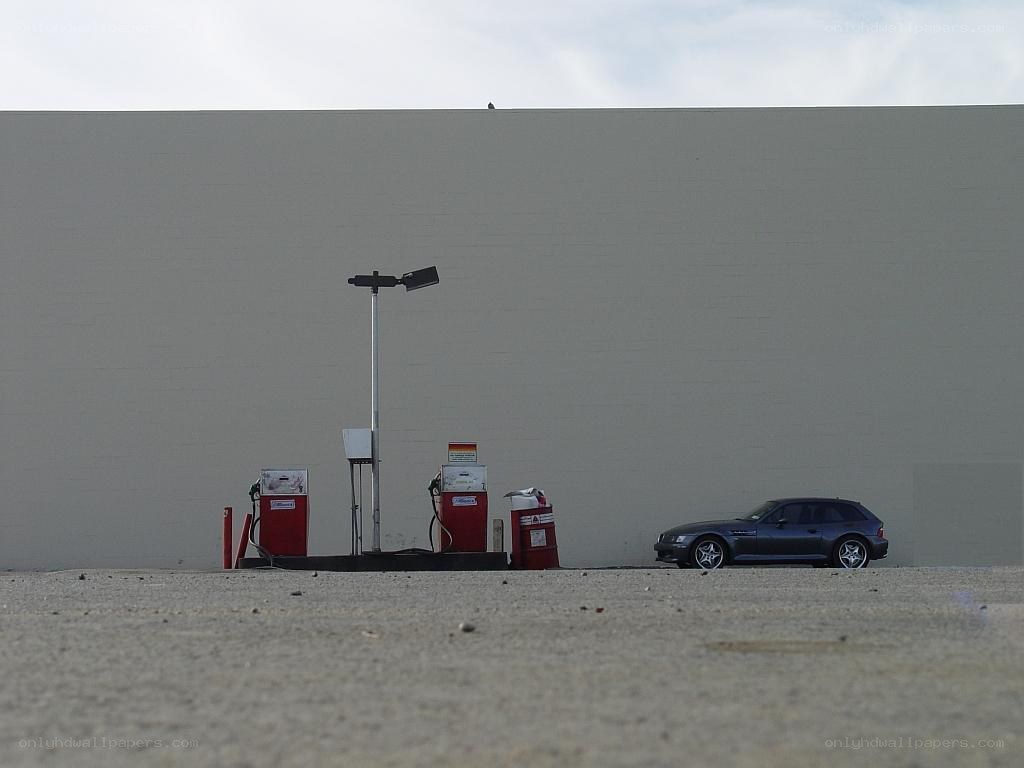 Car at gas station
