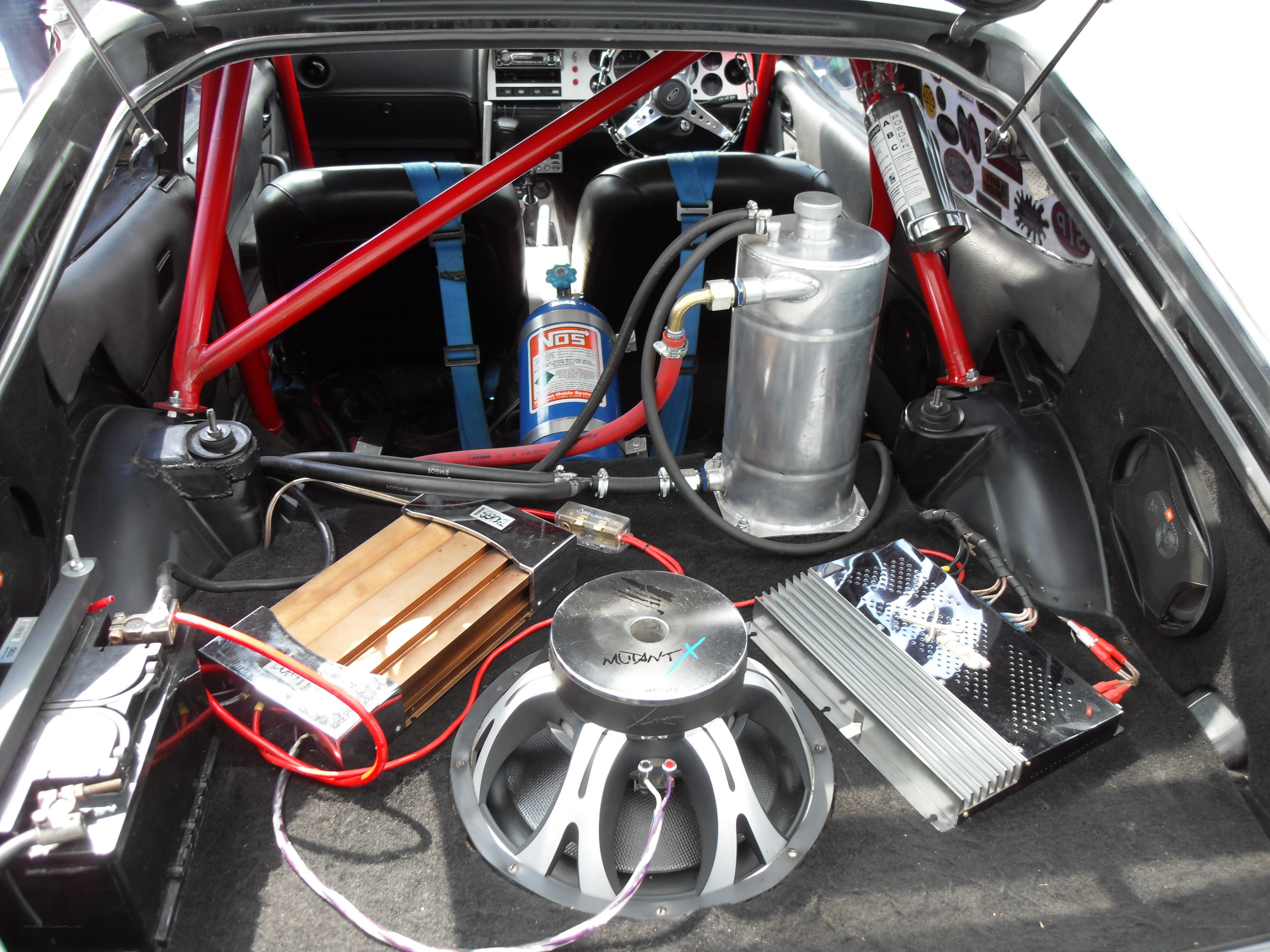 car audio system in trunk