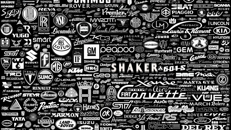 car brand logos collage