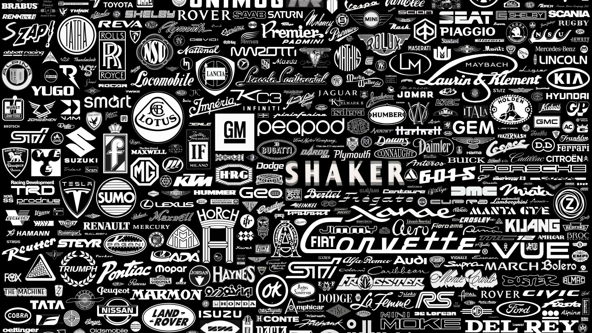 car brand logos collage