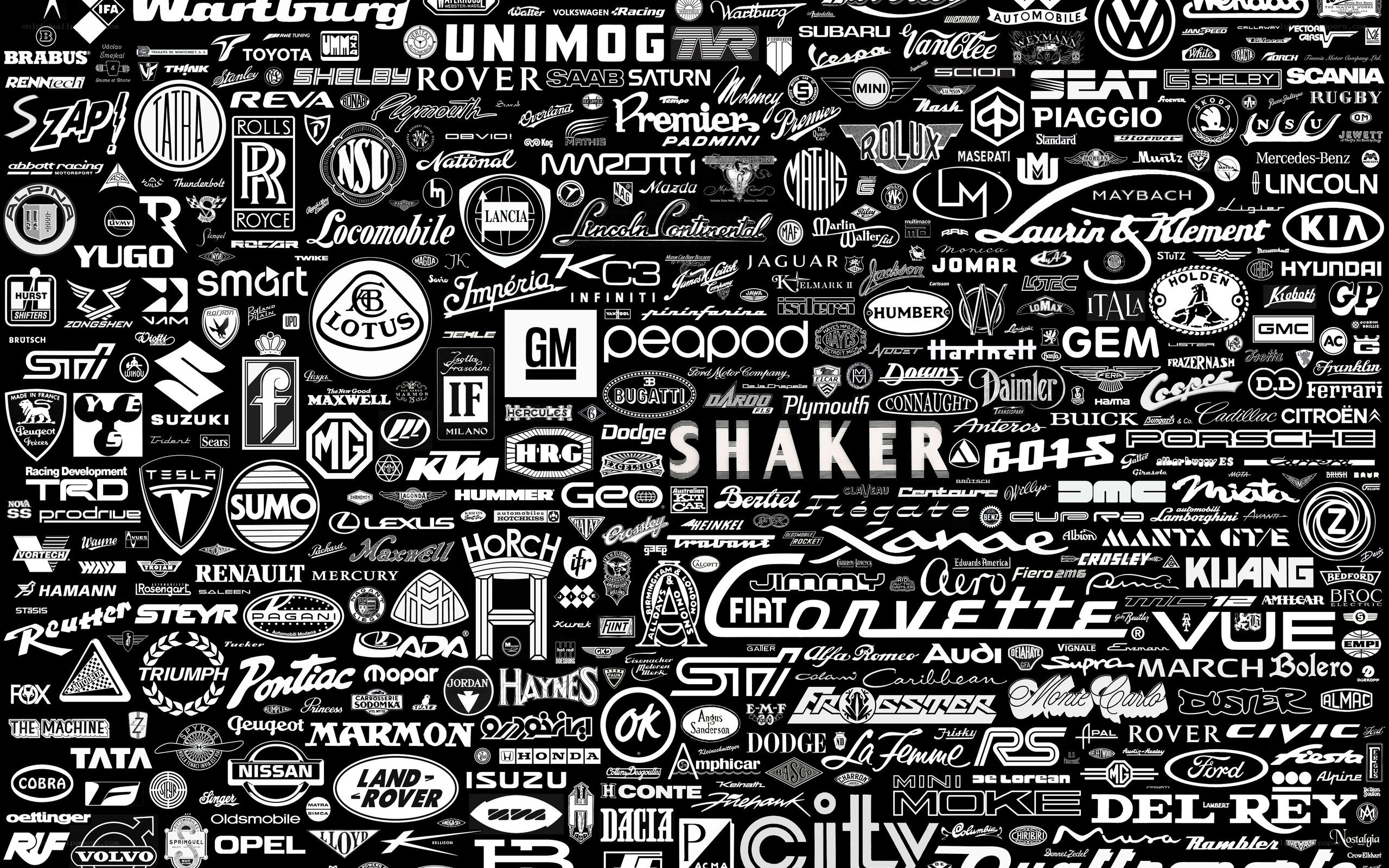 car brand logos collage