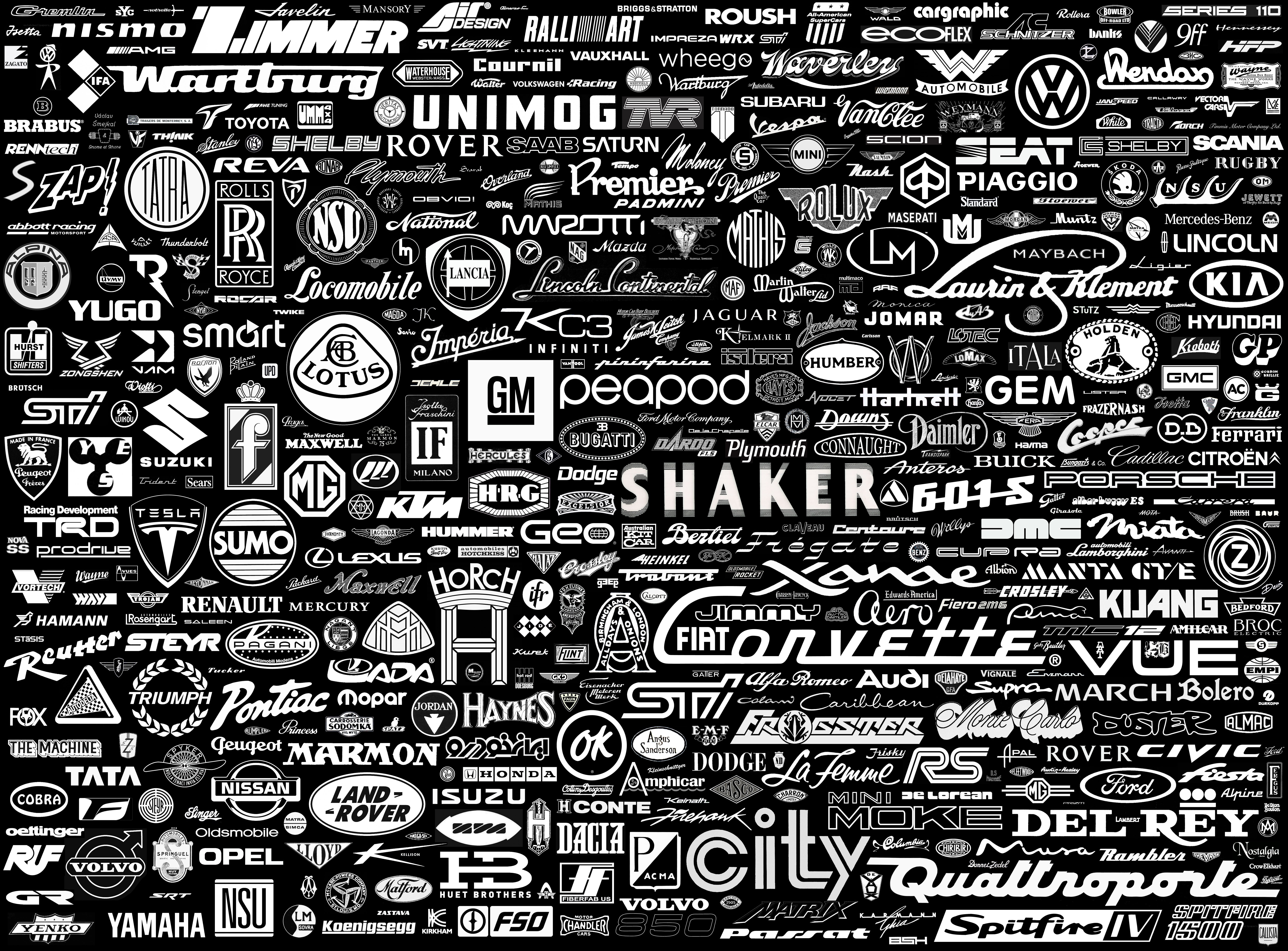 car brand logos collage