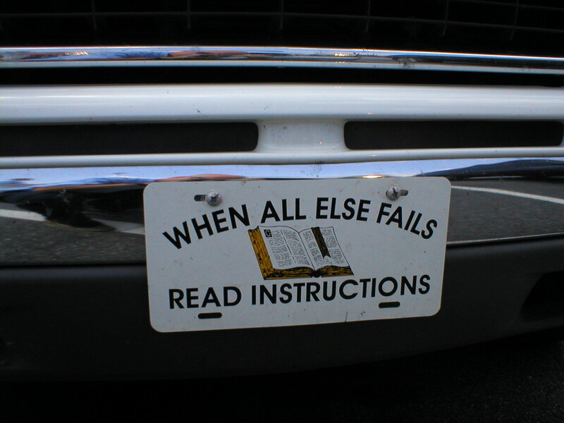 car bumper sticker with book